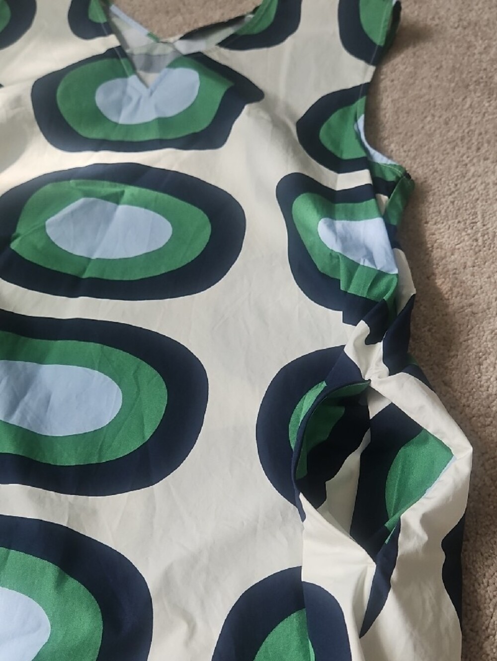 Marimekko Uniqlo Green Blue Oval Print Maxi Dress - Picture 12 of 16